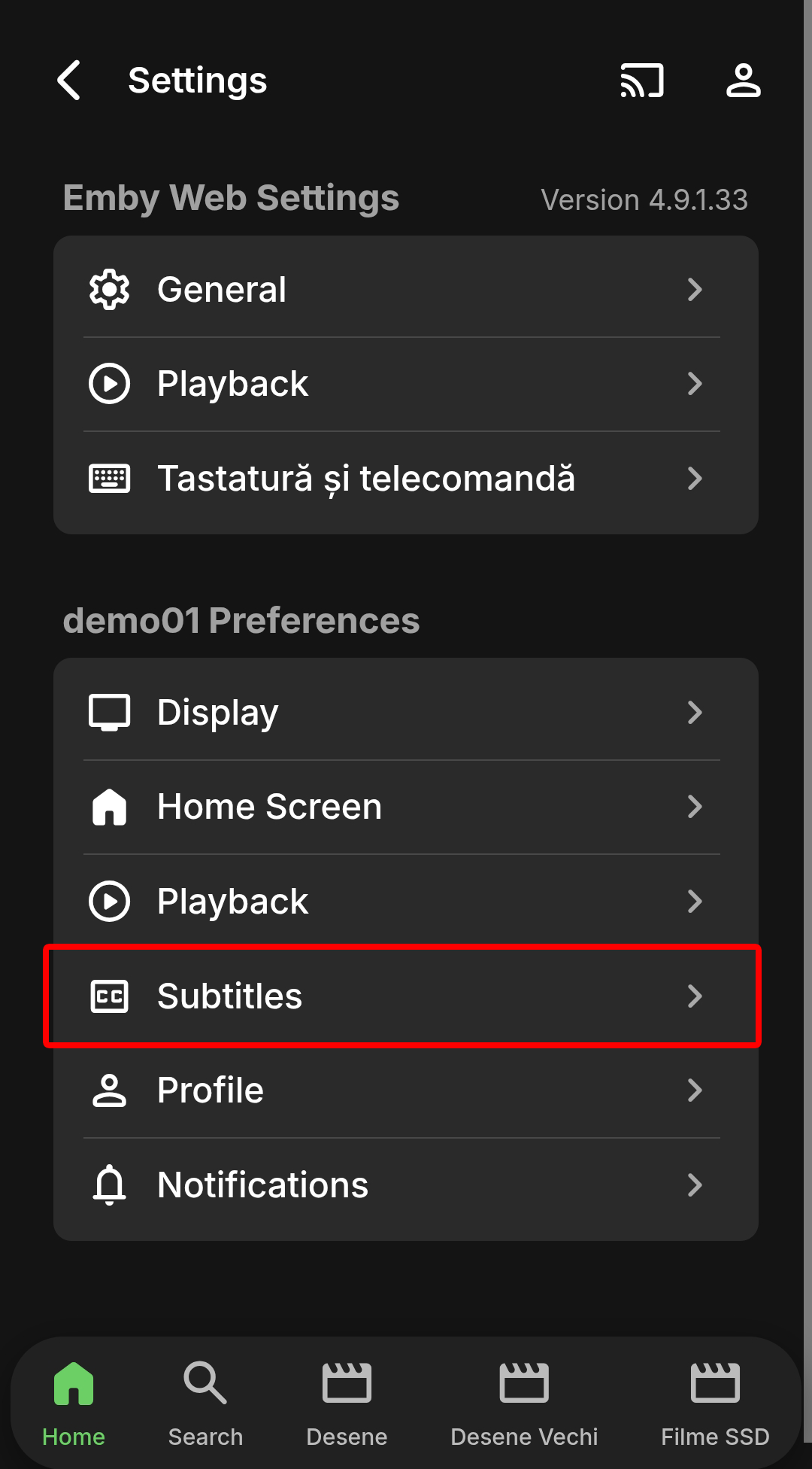 Subtitrări telefon