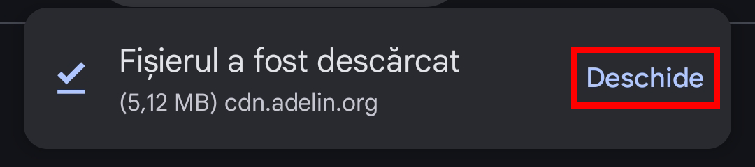 Deschide fișierul descărcat