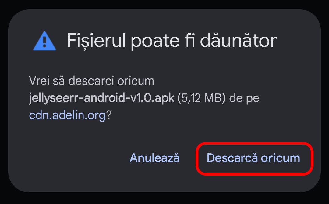 Accesează linkul în browser