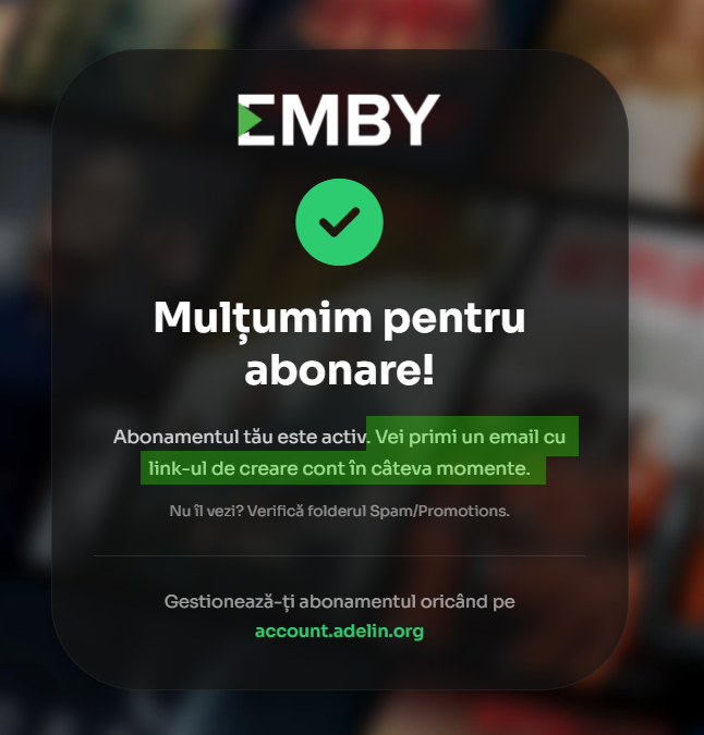 Pagina de succes