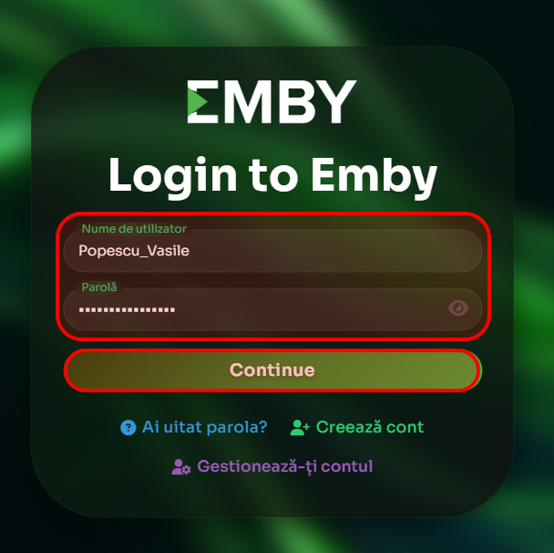 Login Emby
